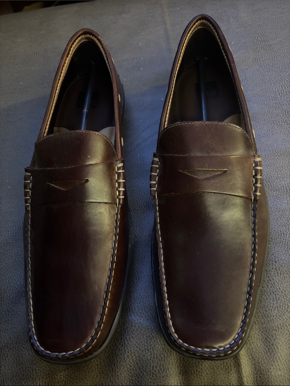 Johnston & Murphy Men's Brown Leather Penny Loafers